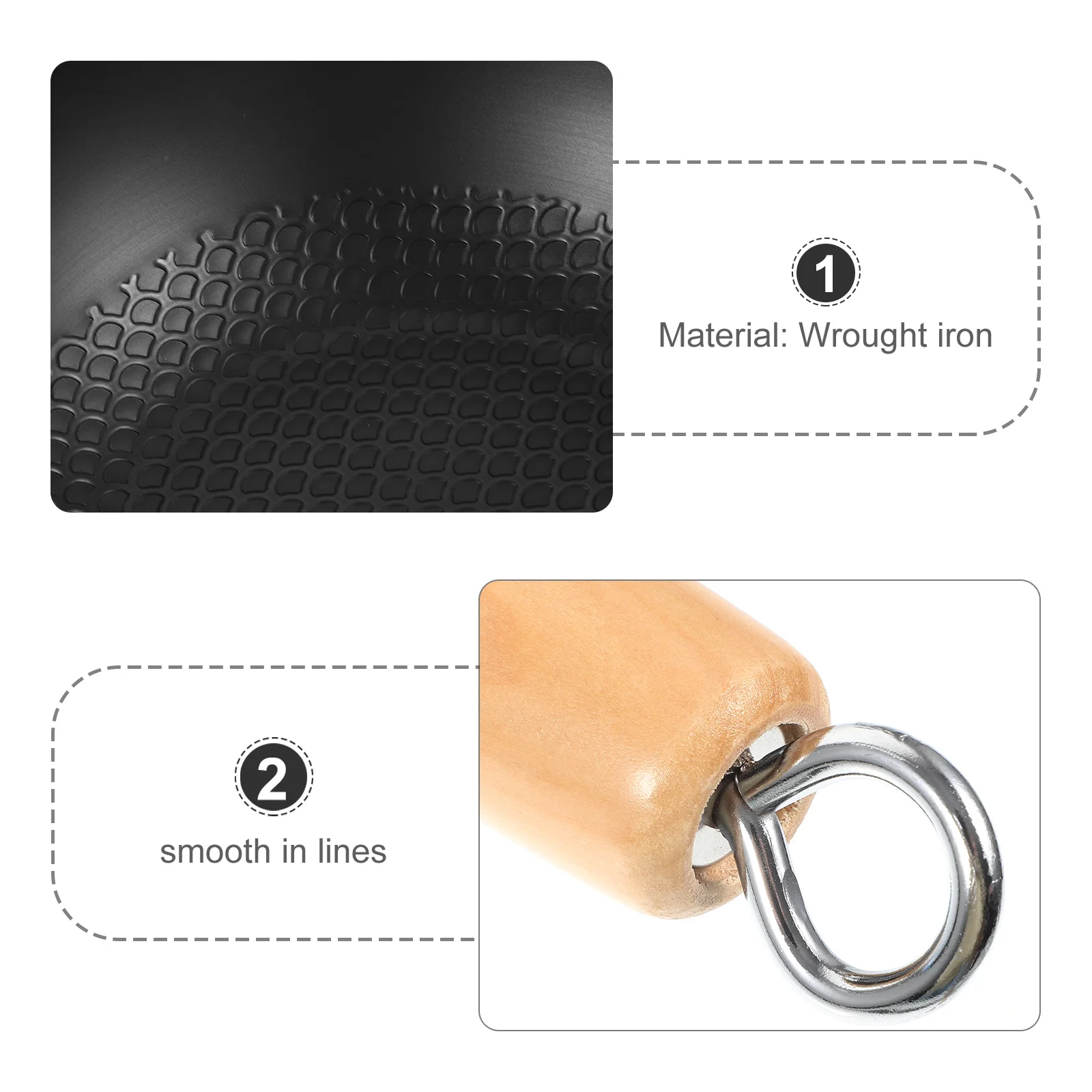 

Прочный маленький вок из кованого железа для индукционной плиты, сковорода с антипригарным покрытием, посуда для домашнего использования, железный вок для газа