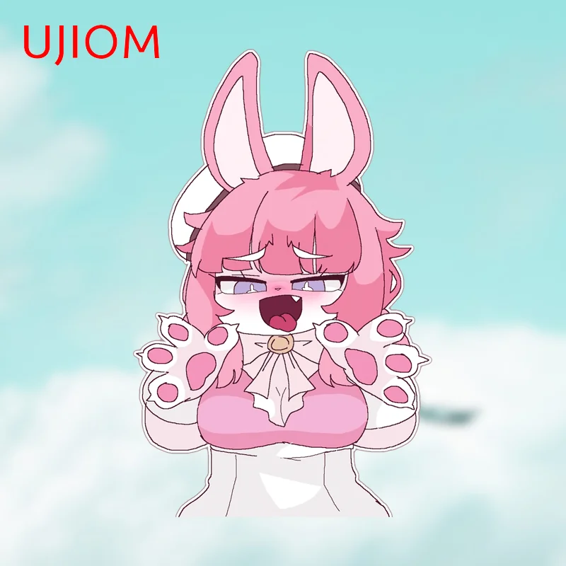 UJIOM Pink Style Furry Wall Stickers Personality Bathroom Vinyl Decals Scratch-Proof Sunscreen Windshield House Decoration