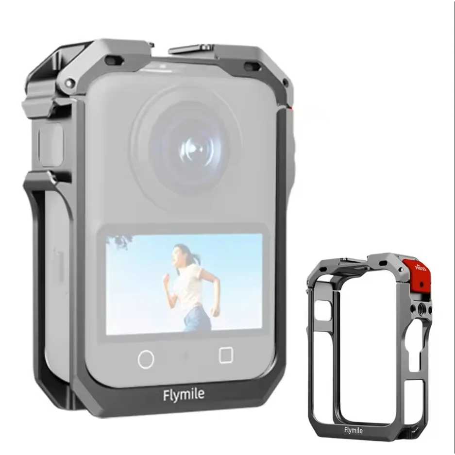 Flymile Metalowa Klatka Ochronna z Stopu Aluminium do DJI Osmo 360, Obudowa Montażowa Kamery Sportowej z Gniazdem Cold Shoe i Gwintami 1/4 cala E — zdjęcie produktu 5