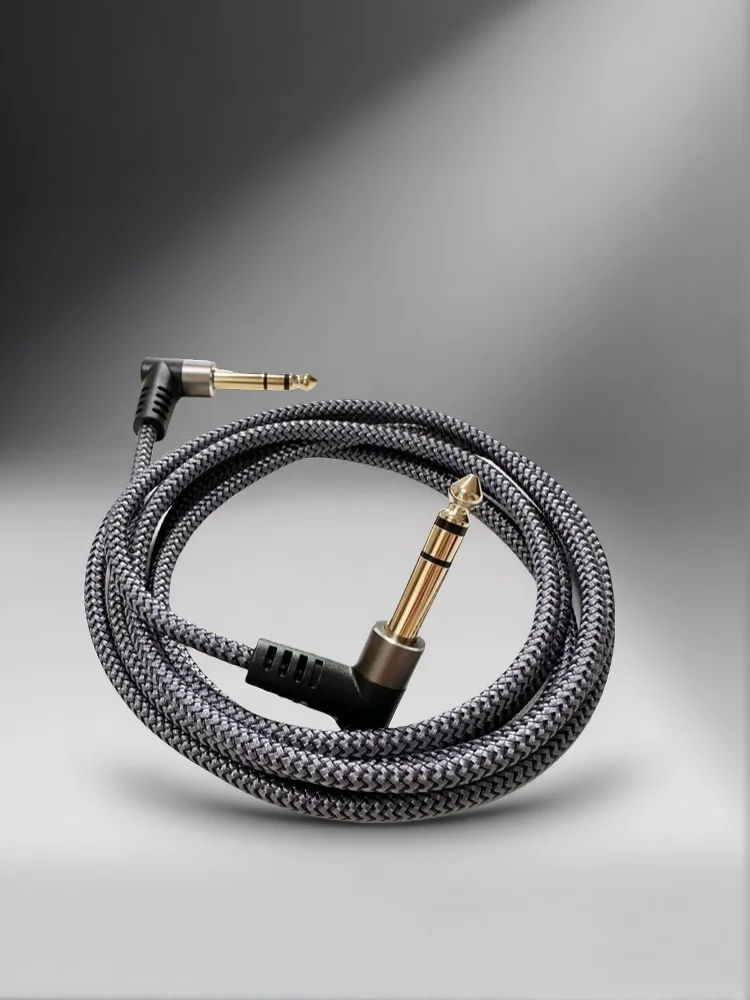 Kabel instrumentowy TRS o średnicy 1/4 cala, z wtykiem kątowym 6,35 mm, do podłączenia urządzeń audio, np. miksera, wzmacniacza, klawiatury basowej. — zdjęcie produktu 7