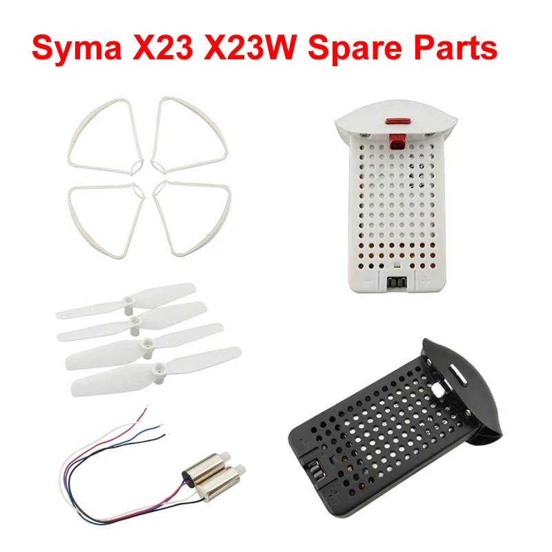 Syma X23 X23W RC Quadcopter Drone pezzi di ricambio 3.7V 500mAh lame della batteria telaio protettivo CW CCW motori accessori