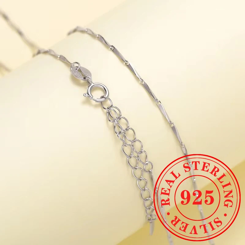 Huitan Novel Melon Seed Chain Design Necklace Female 925 Sterling Silver Delicate Charms Accessory Wedding Bridal Fine Jewelry