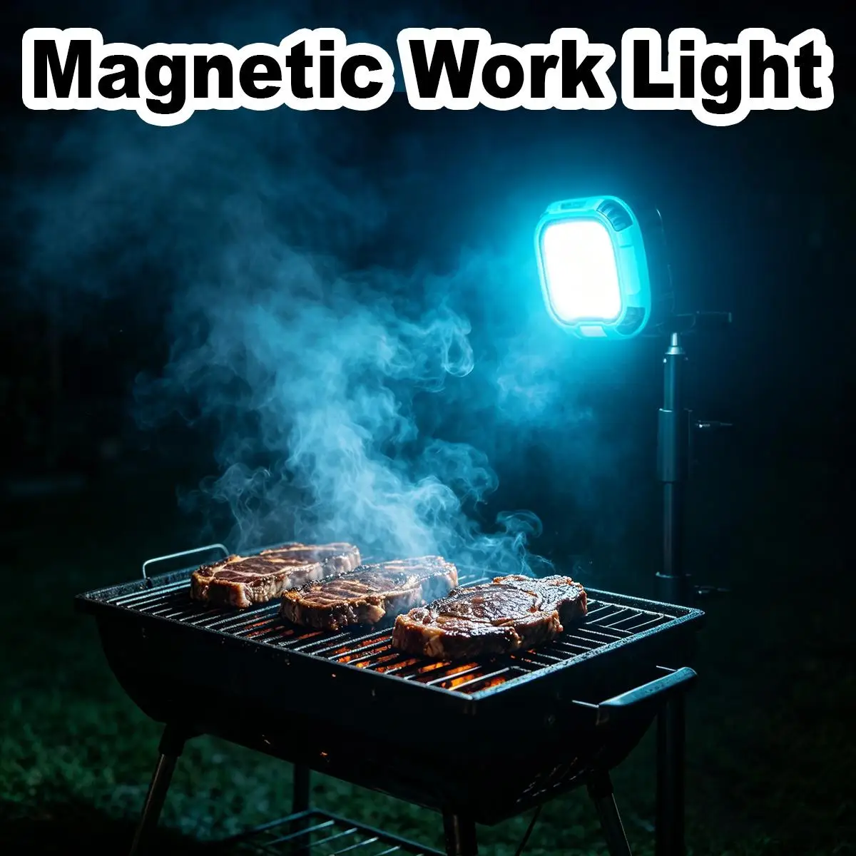 ポータブル作業灯-led-充電式磁気防水緊急スポットライトフック付き屋外キャンプコードレス懐中電灯