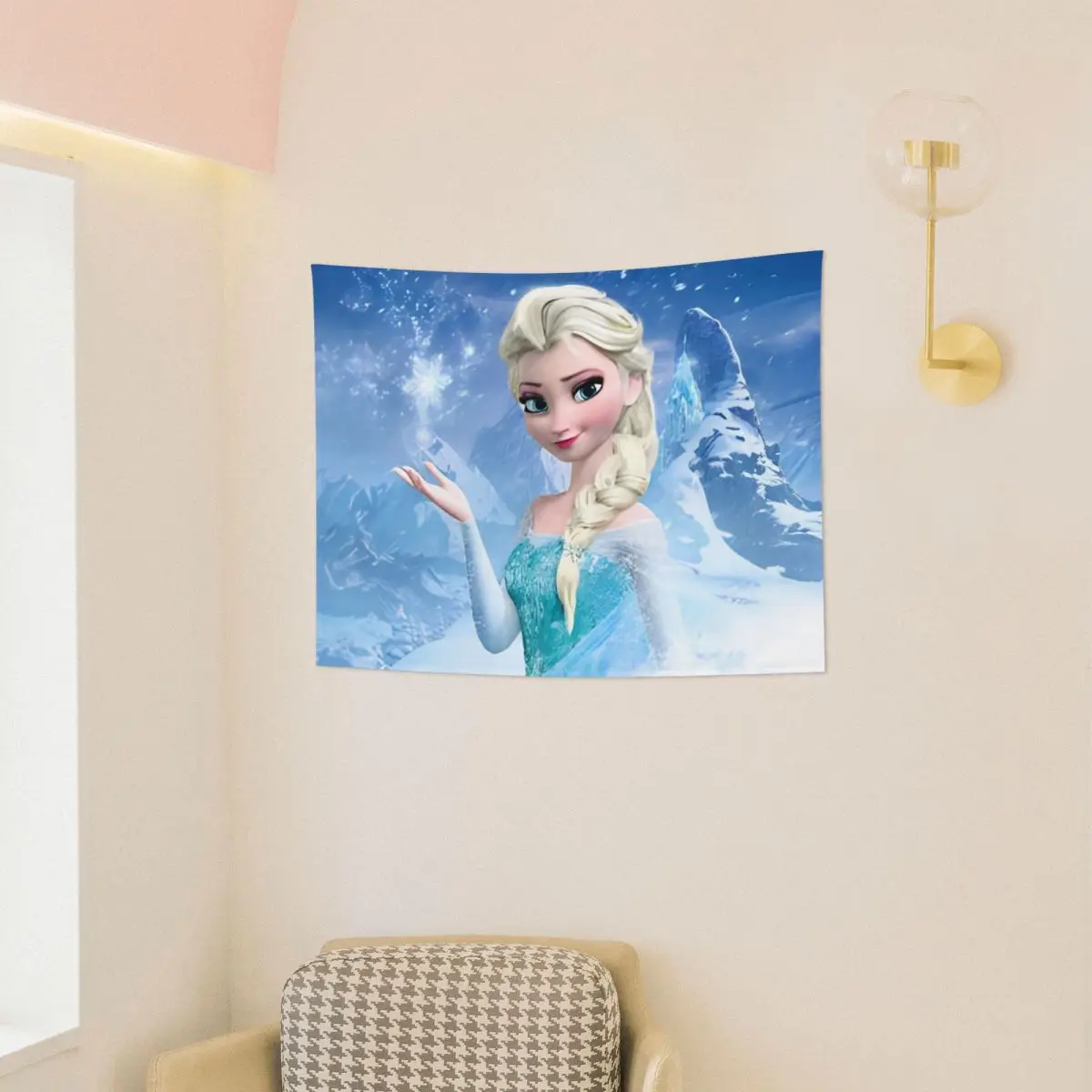 Frozen Princess Elsa Tapestry Hippie Polyester Wall Hanging Snow Queen Home Decor Yoga Mat Psychedelic Wall Tapestry