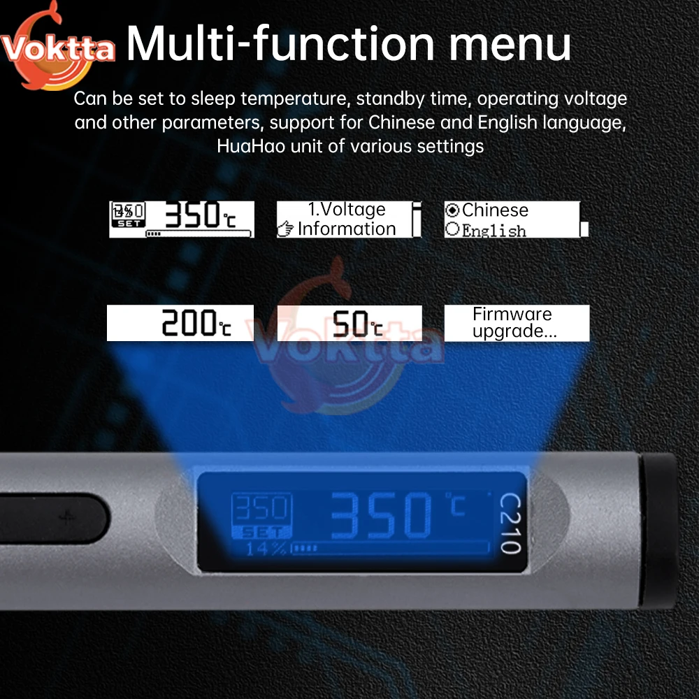 C210 Soldering Iron Adjustable Temperature 100W Fast Heating Electric Soldering Pen Portable Digital Smart Welding Station Kits