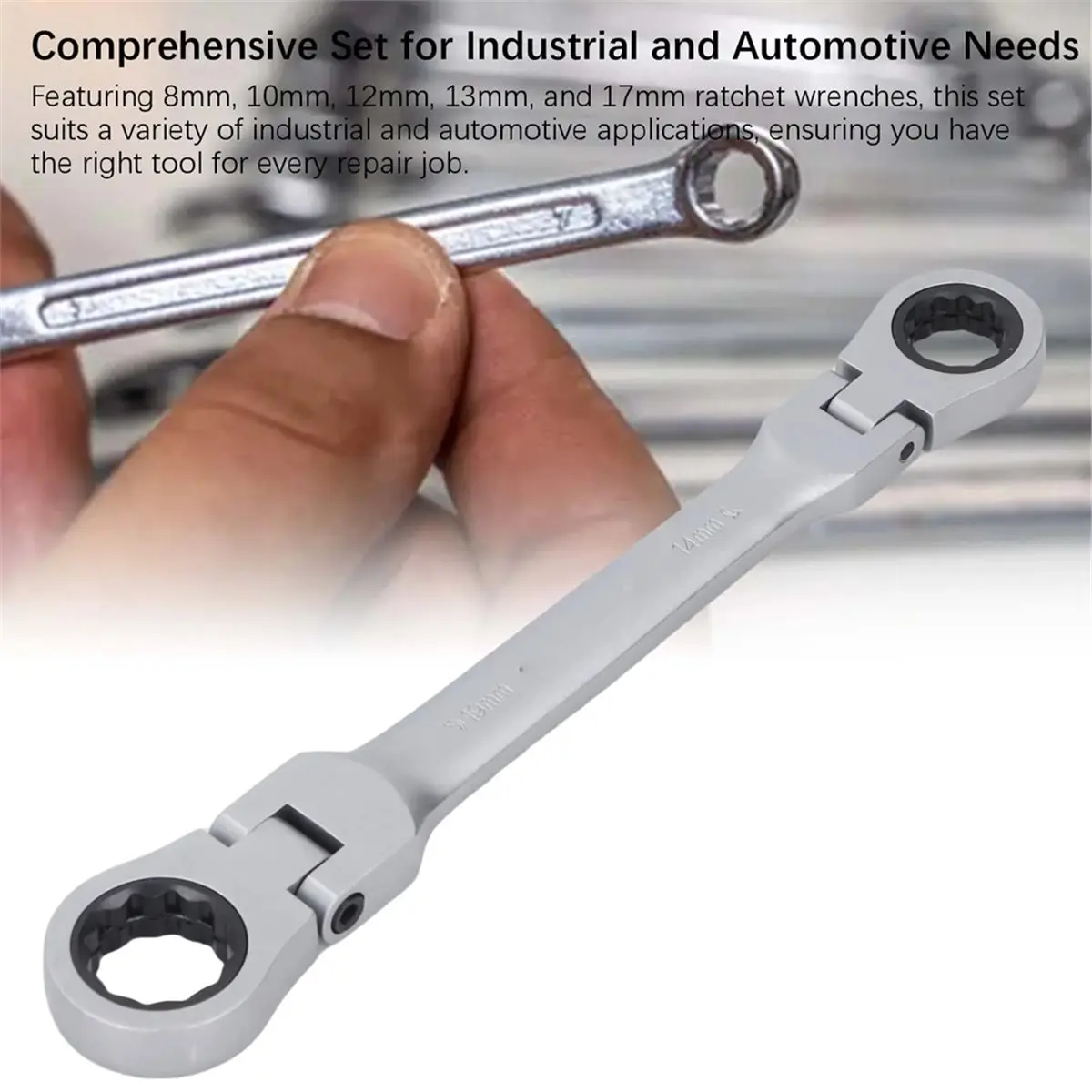 

Набор двусторонних храповых ключей с 72 зубьями и 5 головками, многофункциональный регулируемый инструмент для ремонта автомобилей