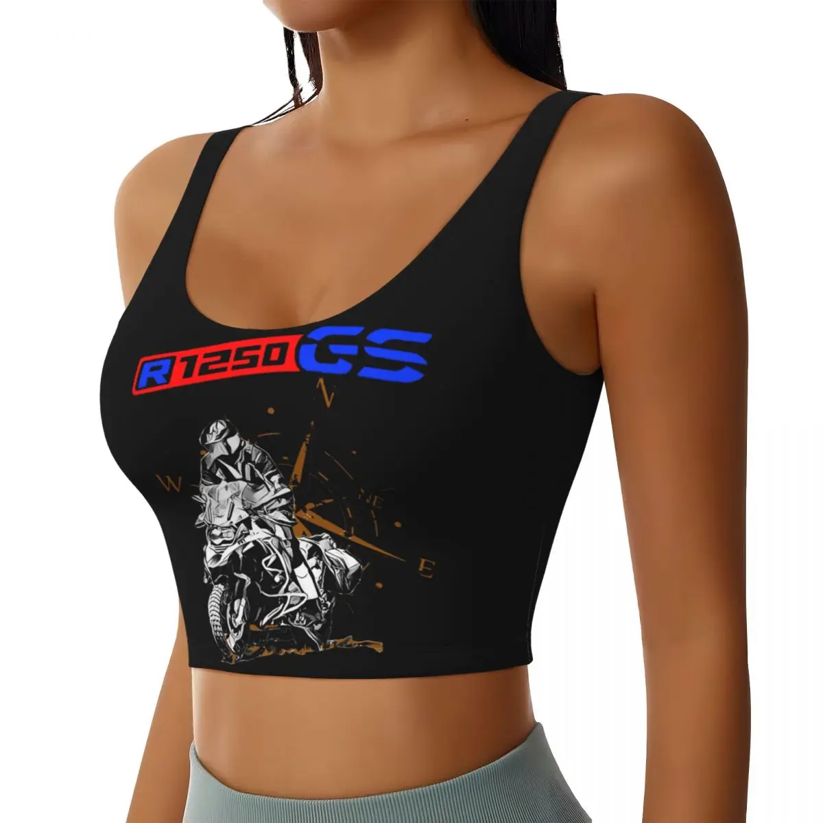 Custom Motorcycle R1200 GS Adventure Sports Bra Women's High Impact Workout Yoga Crop Top