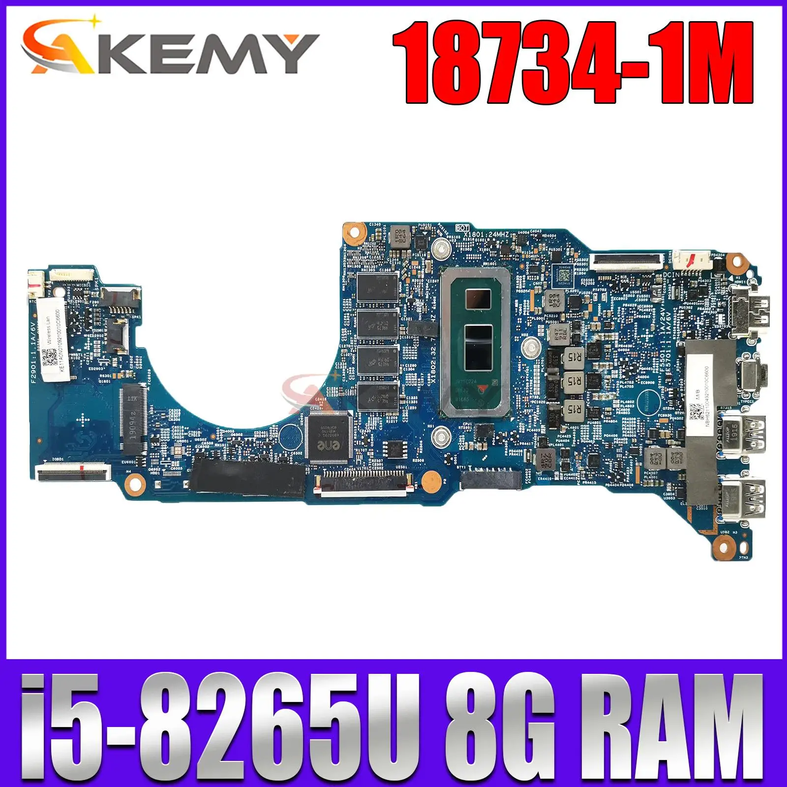 

For Acer Spin 5 SP513-53 Laptop Motherboard 18734-1M with i7-8565U CPU 8GB-RAM SP513-53N Notebook Mainboard 100% Tested OK