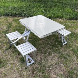 Aluminum Alloy Mountain Outdoor Tables Portable Camping Picnic Folding Table With 4 Chairs