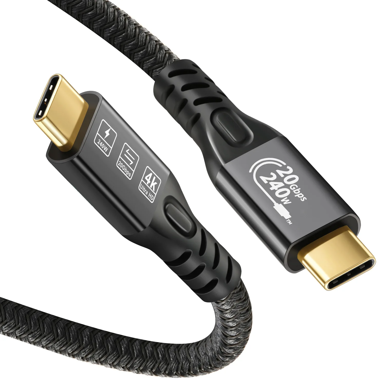 Kabel USB4 40Gbps 240W, Thunderbolt 4 Tipe C kabel Transfer Data USB C ke C Thunderbolt untuk eGPU