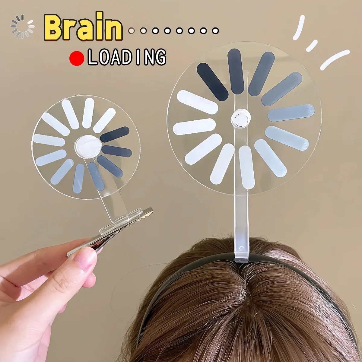 

New Funny Hair Clip Creative Brain Loading Headbands Girls Rotatable Hairpin Cute Head Decoration Headgear Headwear Accessories