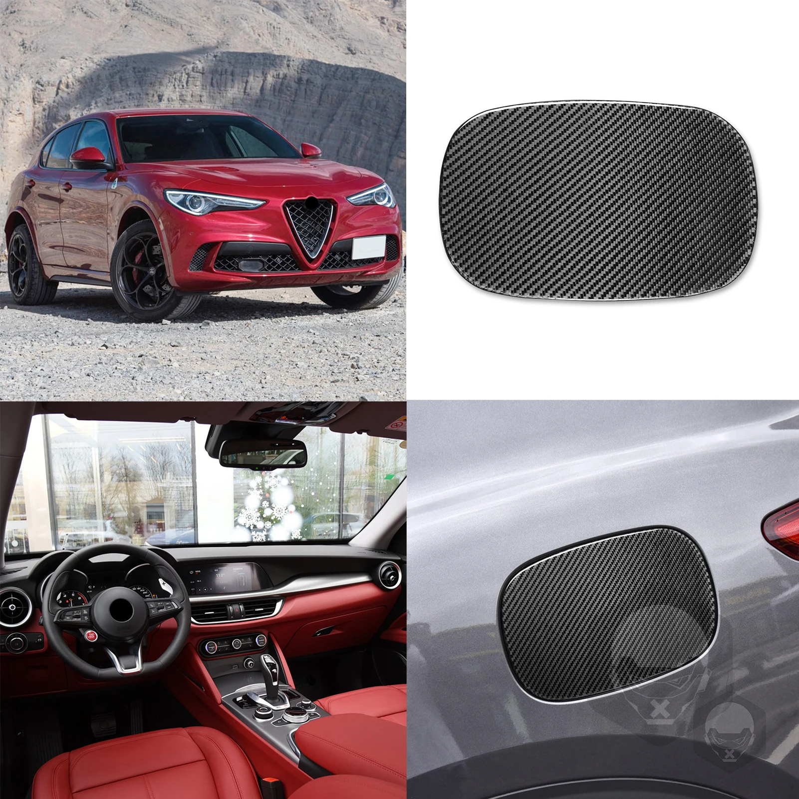 

Крышка для топливного бака Alfa Romeo Stelvio 2016 2017 2018 2019 2020 2021 2022, декоративная крышка, наклейка для отделки автомобиля, внешние аксессуары