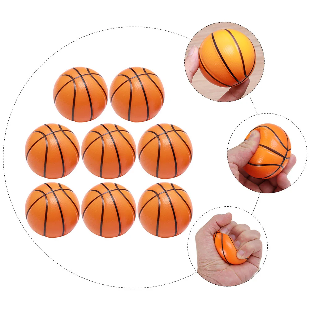 8 Pcs Foam Balls Sponge Relax Toys Foamed Kids Stress PU Basketballs Orange for