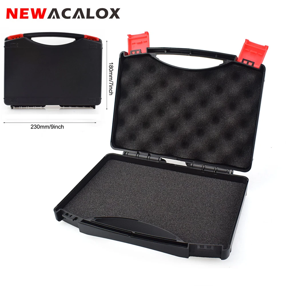 NEWACALOX Plastic Storage Case Tool Box with Sponge Mats Protecting Tools Multi-function Repair Toolbox for Hardware Tools