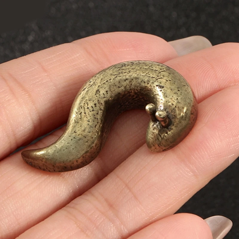 Schneckenskulptur aus massivem Messing, Heimdekoration, Kunstwerk mit einzigartigem Metallic-Finish, 3 x – Detail 1
