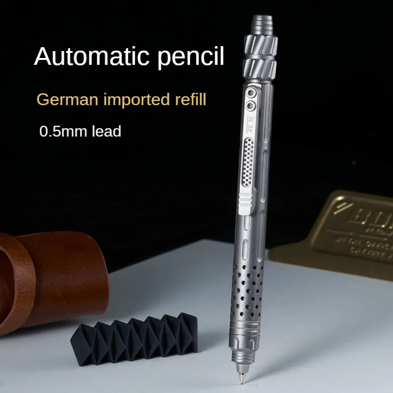 1PC Titanium Mechanic Tactical Pen Writing Pen Signature Pen Automatic Pencil Boys EDC Equipment