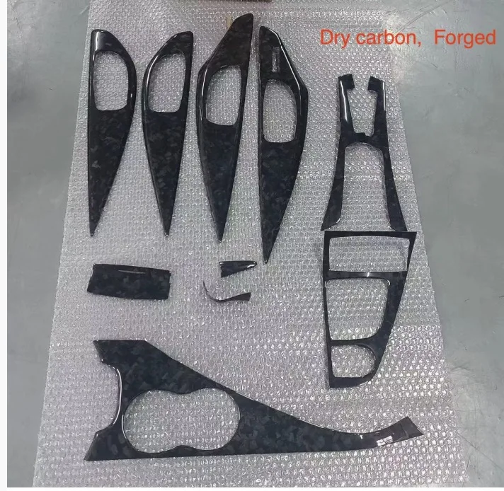 Fit for Infiniti Q50 DRY Carbon Fiber Interior Trim Parts 11 PCS Regular Carbon Fiber Honeycomb FORGE