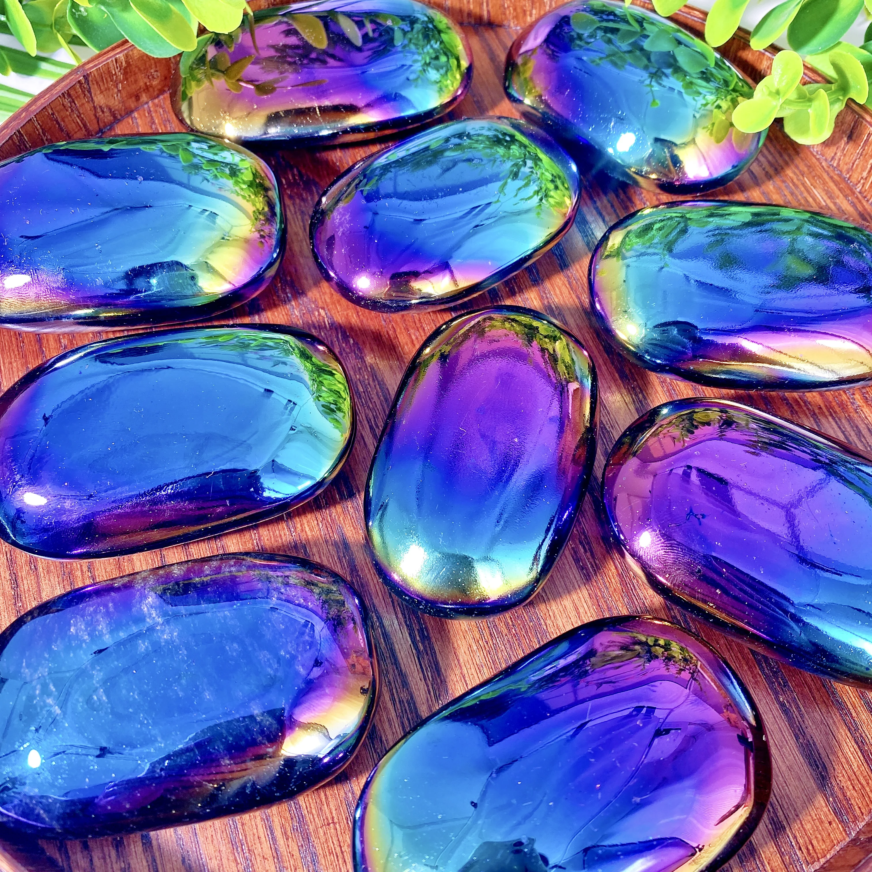 1PC High Quality Aura Obsidian Palm Natural Crystal Palm,Gemstone Jewelry,Glitter, Healing crystal，Birthday gift，Girlfriend gift
