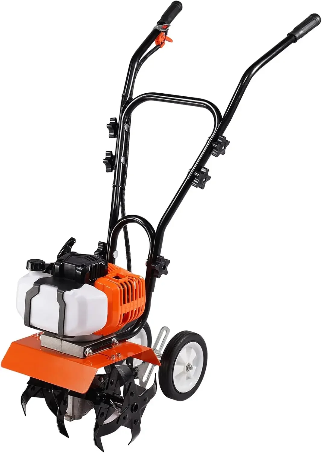 

Культиватор-культиватор с газовым двигателем, 2-тактный садовый культиватор 43CC, культиватор с 4 стальными регулируемыми передними зубьями для газонов, сада и