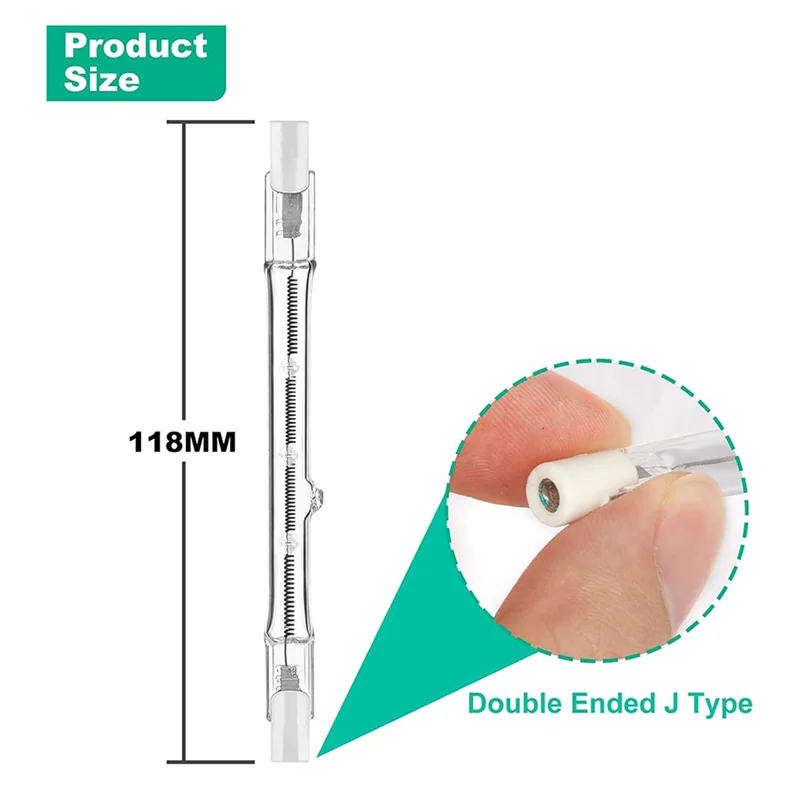 ABUP-R7s Halogen Light Bulbs, 21 Packs R7s Bulb 118Mm Dimmable 230V Halogen Bulbs, Tungsten Linear Light Bulb 300W