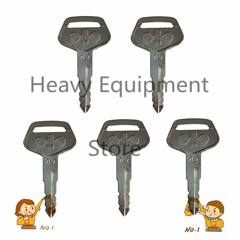 5PCS 787 Ignition Lock Key For Komatsu Heave Equipment Machine Excavator Loader Kalmar Dressta Sakai