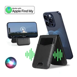 Magsafe wallet card holder with find my tracker for iphone 15 16 pro phone stand for iphone 17 18 wallet locator