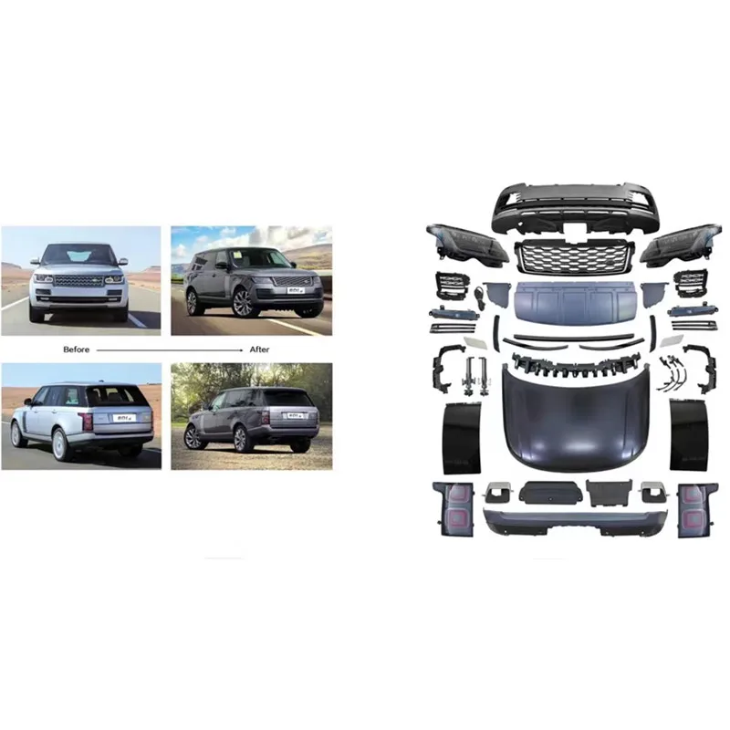 Door To Door Ship Hot Sale Car Body Kit For Range Rover Vogue 2013-2017 Modified To 2018 OE Model With Front And Rear Bumper