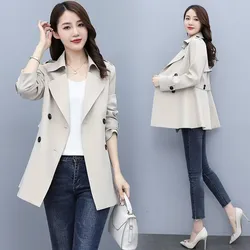 Spring Autumn Female Hooded Versatile Trench Coat Korean Lady Hooded Mid Length Version Outwear British Women  Windbreaker Tops