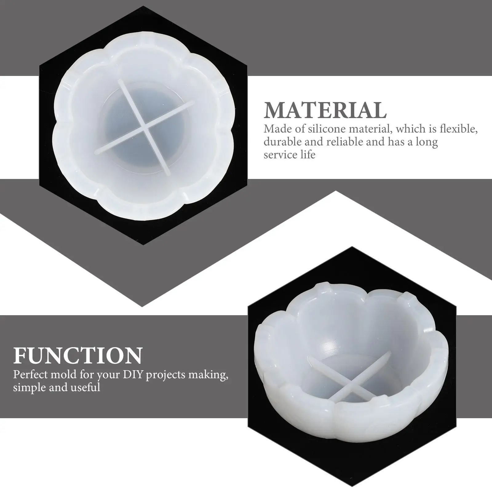 크리스탈 에폭시 금형 수지 주조 보석 상자 흰색 실리카 젤 그릇 유연한 내구성 DIY 공예 보관 악세사리 액세서리