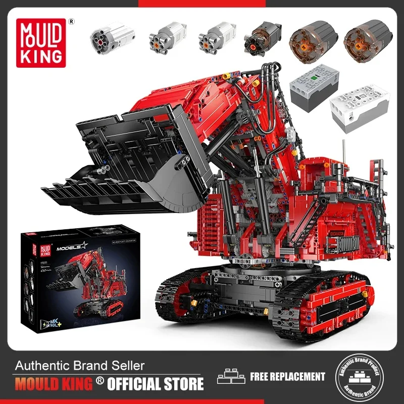 17070/17071 Mould King Technical Car Building Block Remote Control R9800 Excavator Model Assembly Truck Brick Kid Christmas Gift