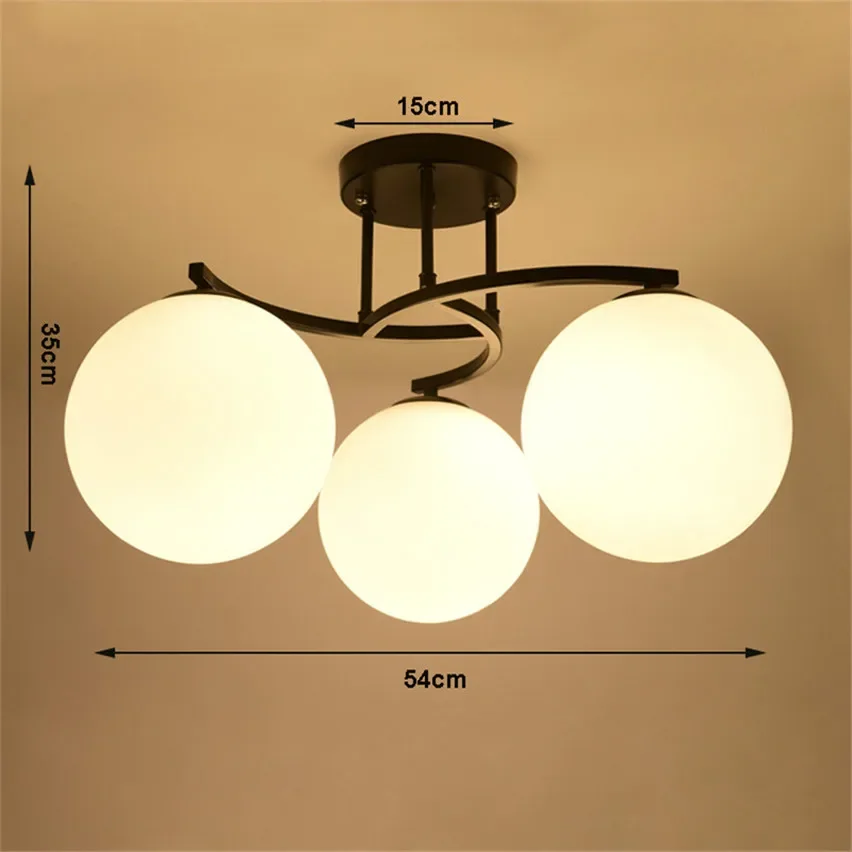 

Simple RoundLED Forsted Glass Modern Ceiling Lights Plafond Lamp for Home Living Room Light Fixture Bedroom Multi-3/5/8 Heads