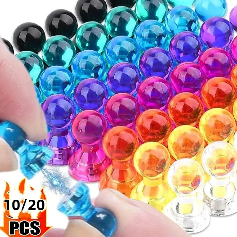 10/20PCS Strong Neodymium Noticeboard Pin Magnets Fridge DIY Whiteboard Uses in Office Advertising Education and Other Pur
