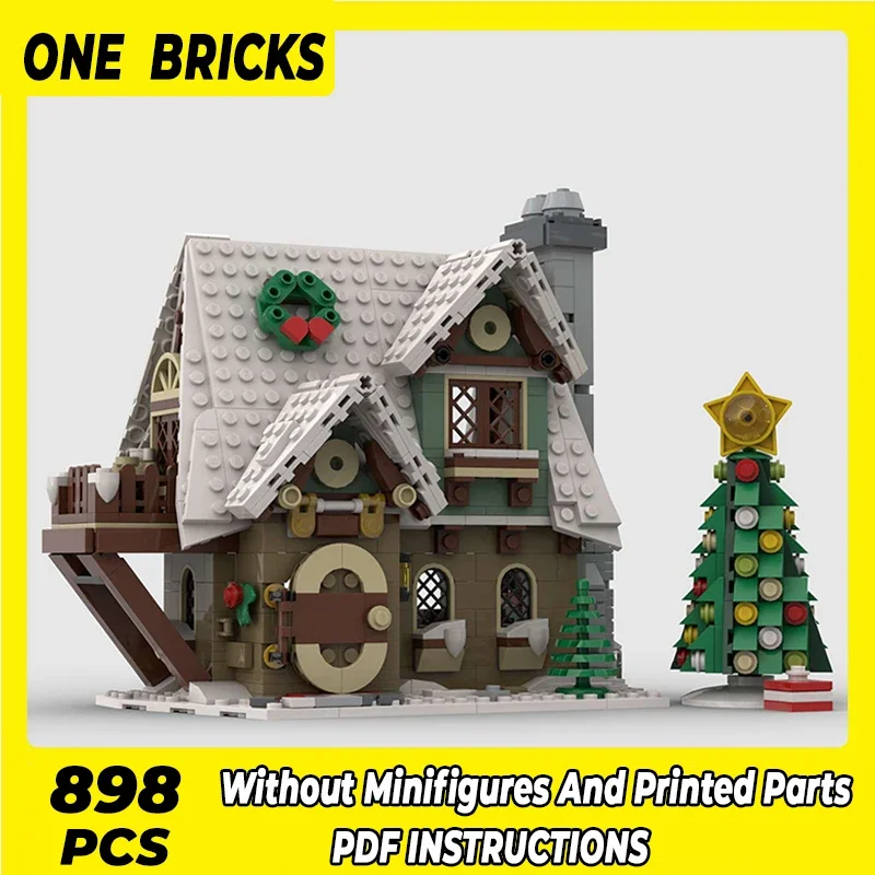 Moc Building BlocksModular Street View Winter Elf House Technical Bricks DIY Assembly Construction Toys For Childr Holiday Gifts