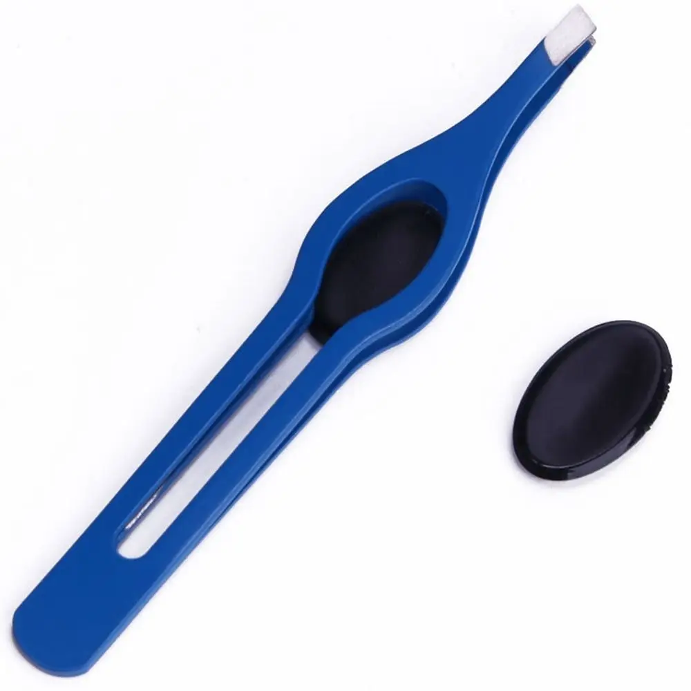 Colorful Stainless Steel Tweezer Hair Removal Multifunction False Eyelash Tweezers Non-slip Handle Wear-resistant