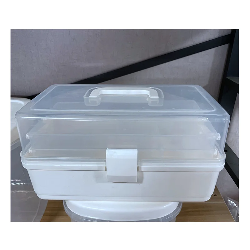 AEE6-Craft Aufbewahrungsbox Organizer 3-Tier Fishing Tackle Box Organizer Nail Art Organizer mit Griff Werkzeugkasten