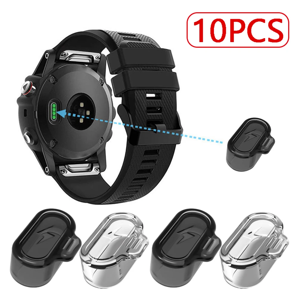 1-10Pcs For Garmin Forerunner 955 255 Fenix 7 7S 6 6S 6X Soft TPU Dust Plug Smartwatch Charging Port Transparent Dust Cover Cap