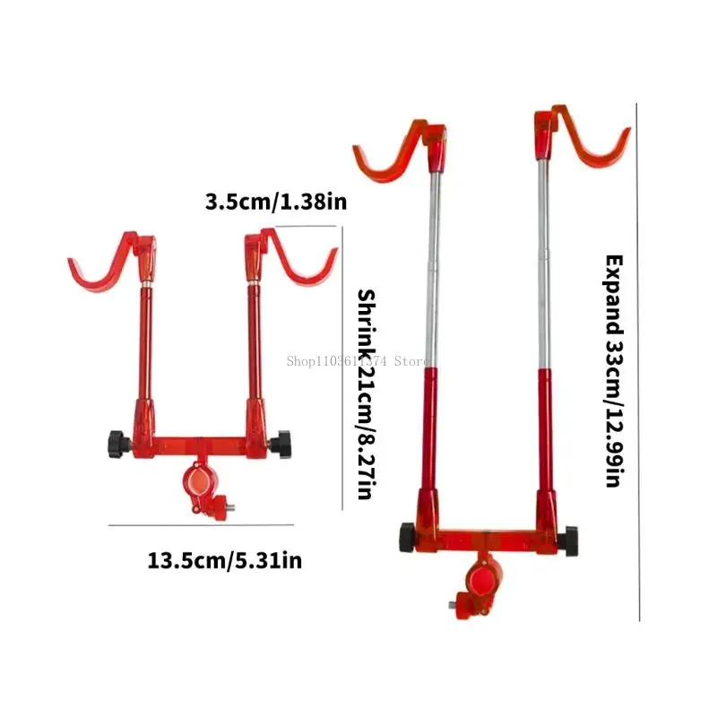حامل أقطاب الصيد بقضيب مزدوج خفيف الوزن حامل قضيب الصيد للصيد في الهواء الطلق والإعدادات السريعة وحامل أقطاب القوس الخلفي