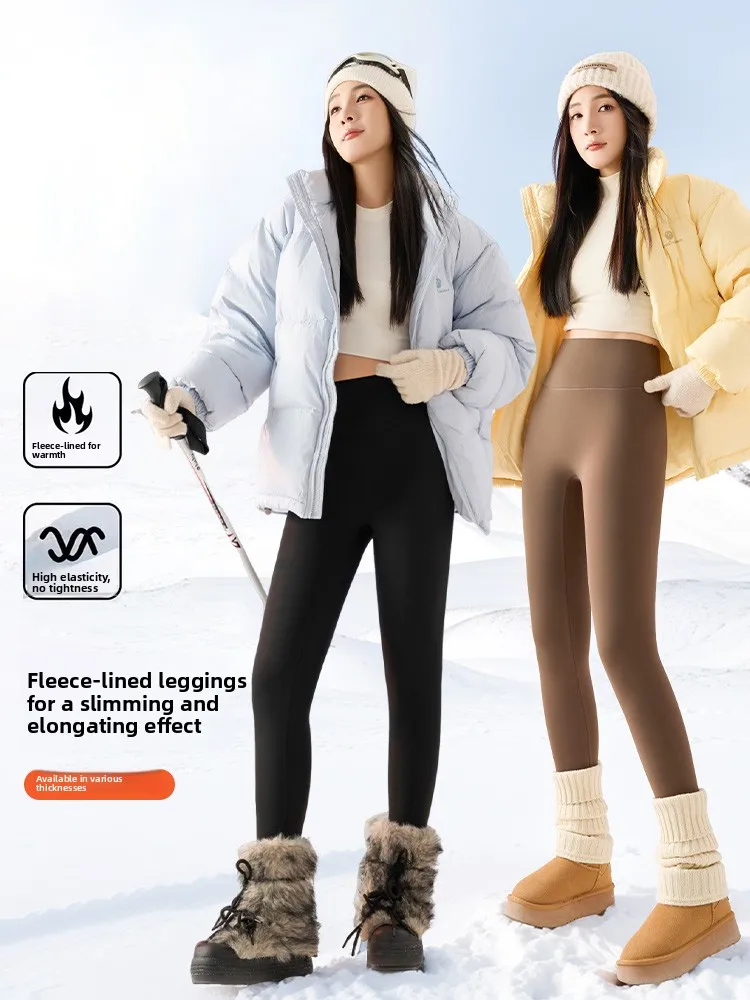 

Брюки для йоги с высокой талией, женские леггинсы из коровьей кожи, длинная затягивающая прочная верхняя одежда для похудения, зимнее тепло