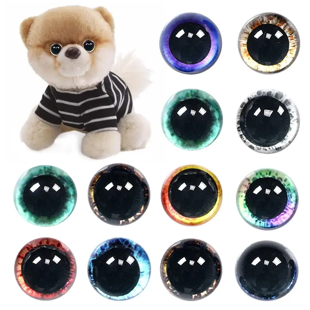 Yeux de cristal de sécurité en plastique scintillant, artisanat d'ours, poupées d'animaux bricolage, marionnette, jouets en peluche, pièces, 6-20mm, 10 paires