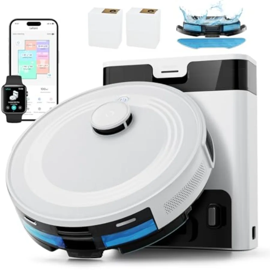 LiDAR Robot Vacuum and Mop 90-Day Self-Emptying 190° PSD Obstacle Avoidance Customized Cleaning Multi-Floor Mapping 5500Pa Stro