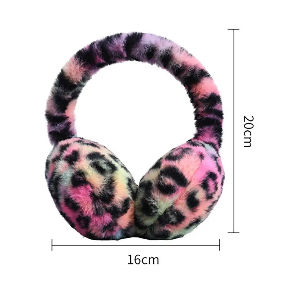 Plush Ear Warmer Winter Soft Ear Cover Outdoor Foldable Earmuffs Women Men Earflap Fashion Leopard Print Ear-Muffs 4 Colors