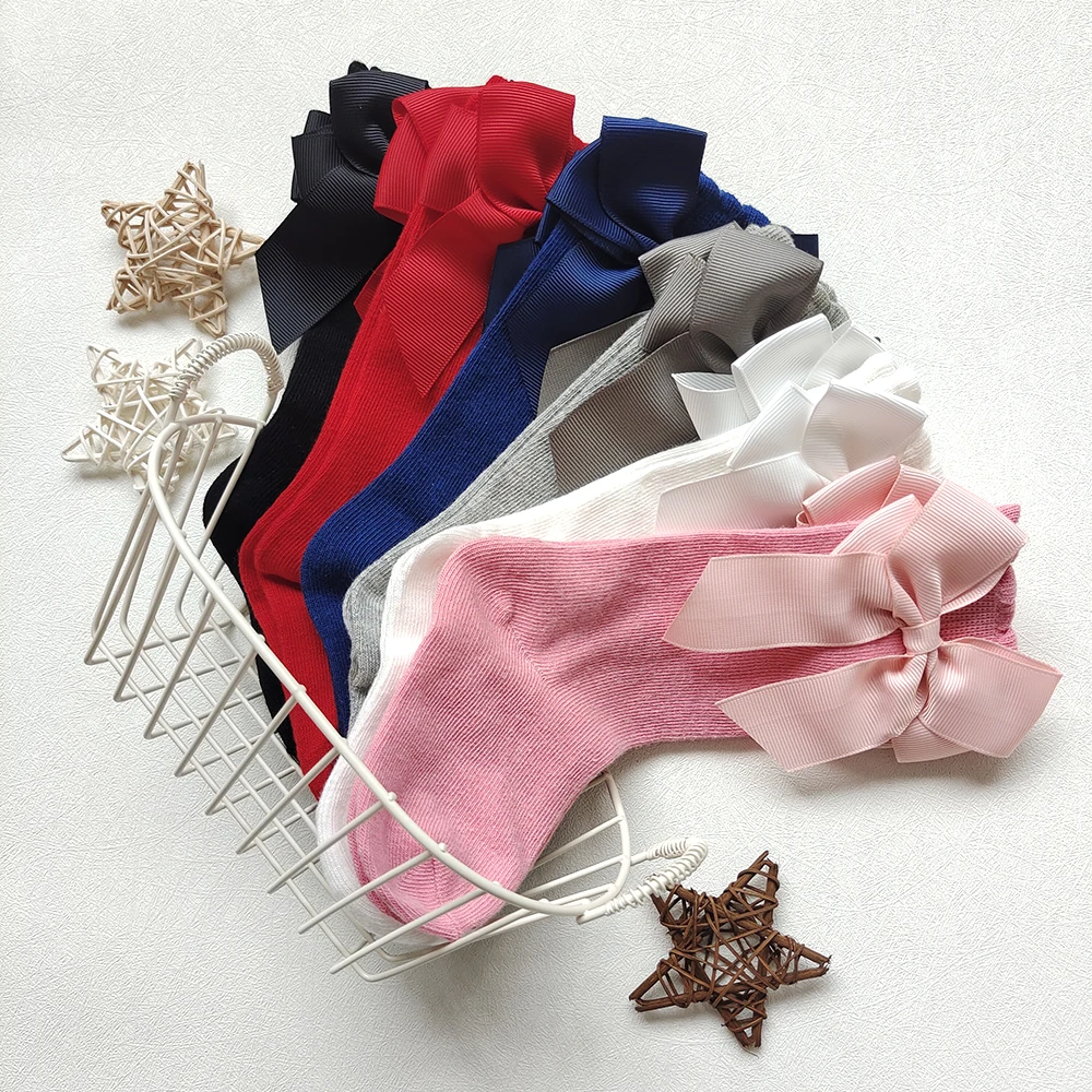 New Children\'s Socks Big Bows Girls Knee High Socks Cute Baby Toddler Infant Long Tube Socks Kids Princess Sock High Quality