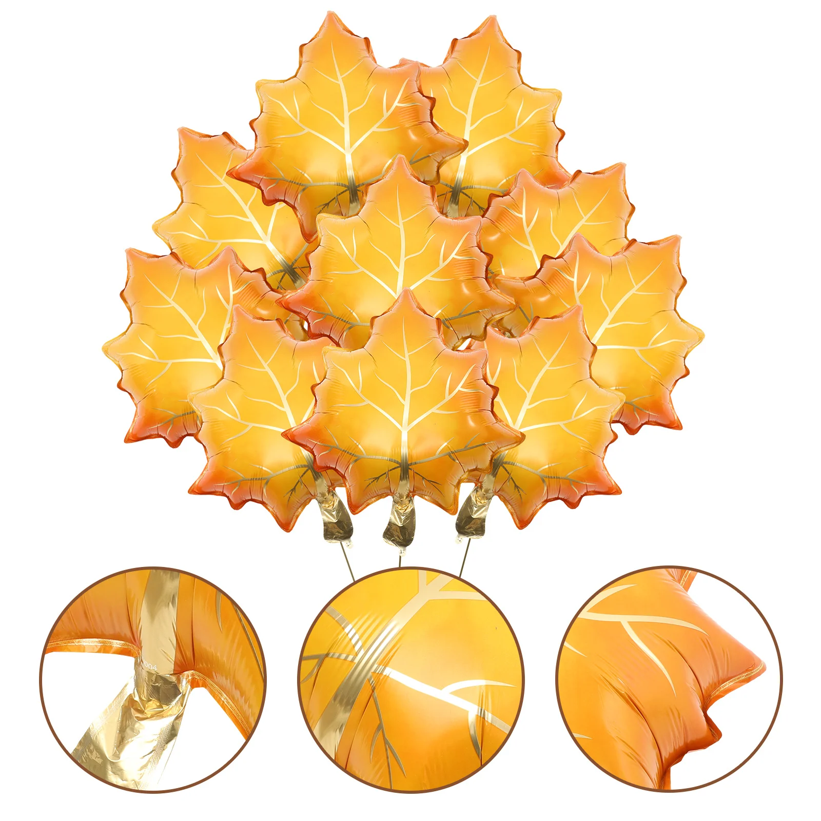 

10Pcs Maple Leaf Balloons Thanksgiving Party Decorative Foil Balloons Fall Festival Party Supplies Harvest Decor