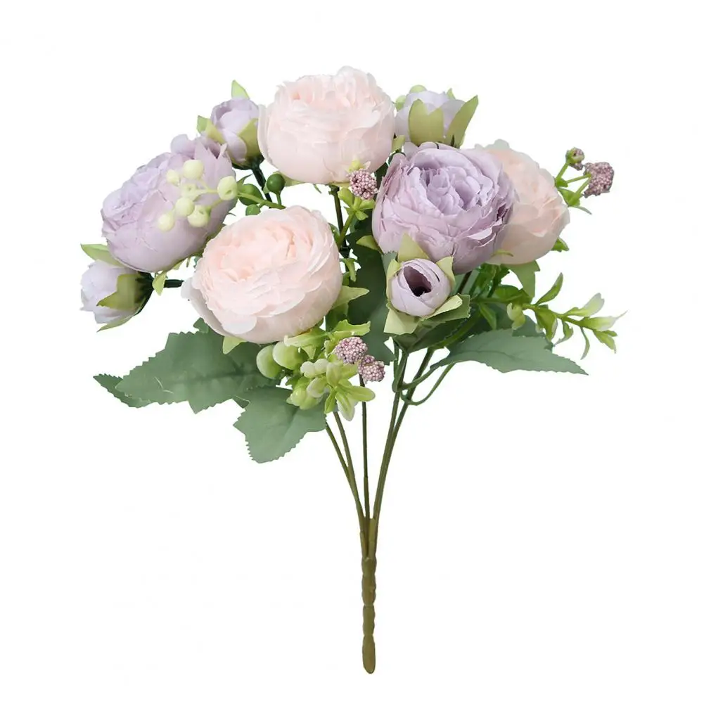 

Garden Landscaping Flowers Realistic Artificial Peonies Mini Rose Bouquets for Wedding Home Party Decor Faux Silk Flowers Indoor