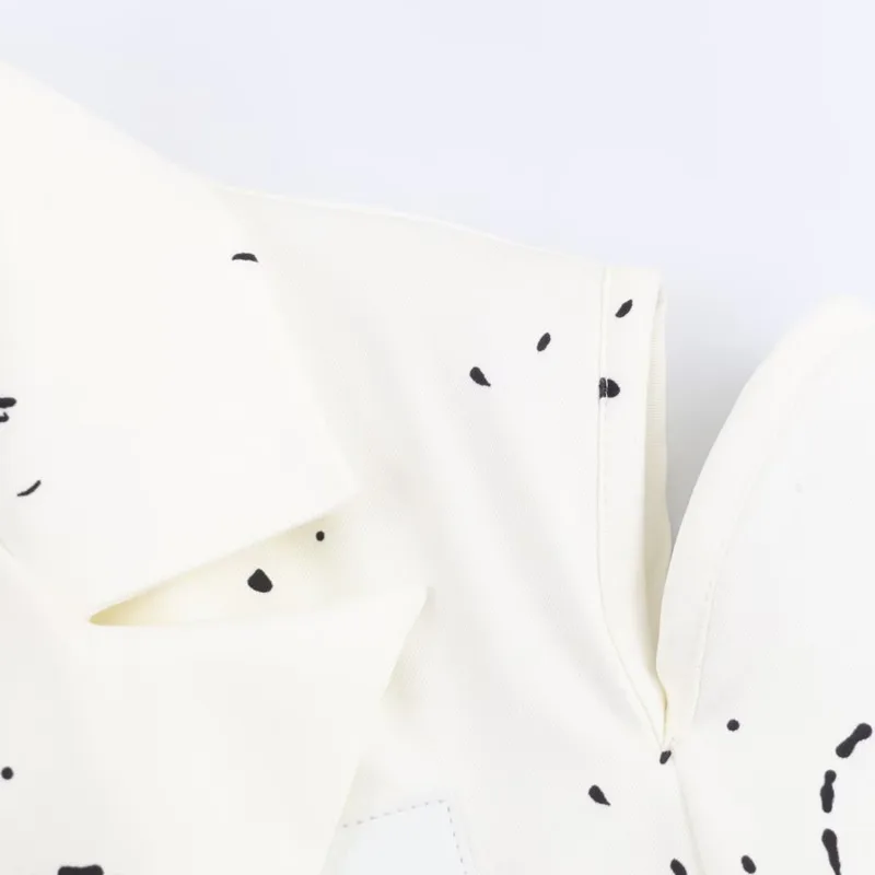 HKSH Primavera Autunno Nuove donne Blazer Colletto dentellato monopetto stampato con spalle scoperte Manica lunga Elegante cappotto di moda HK12834