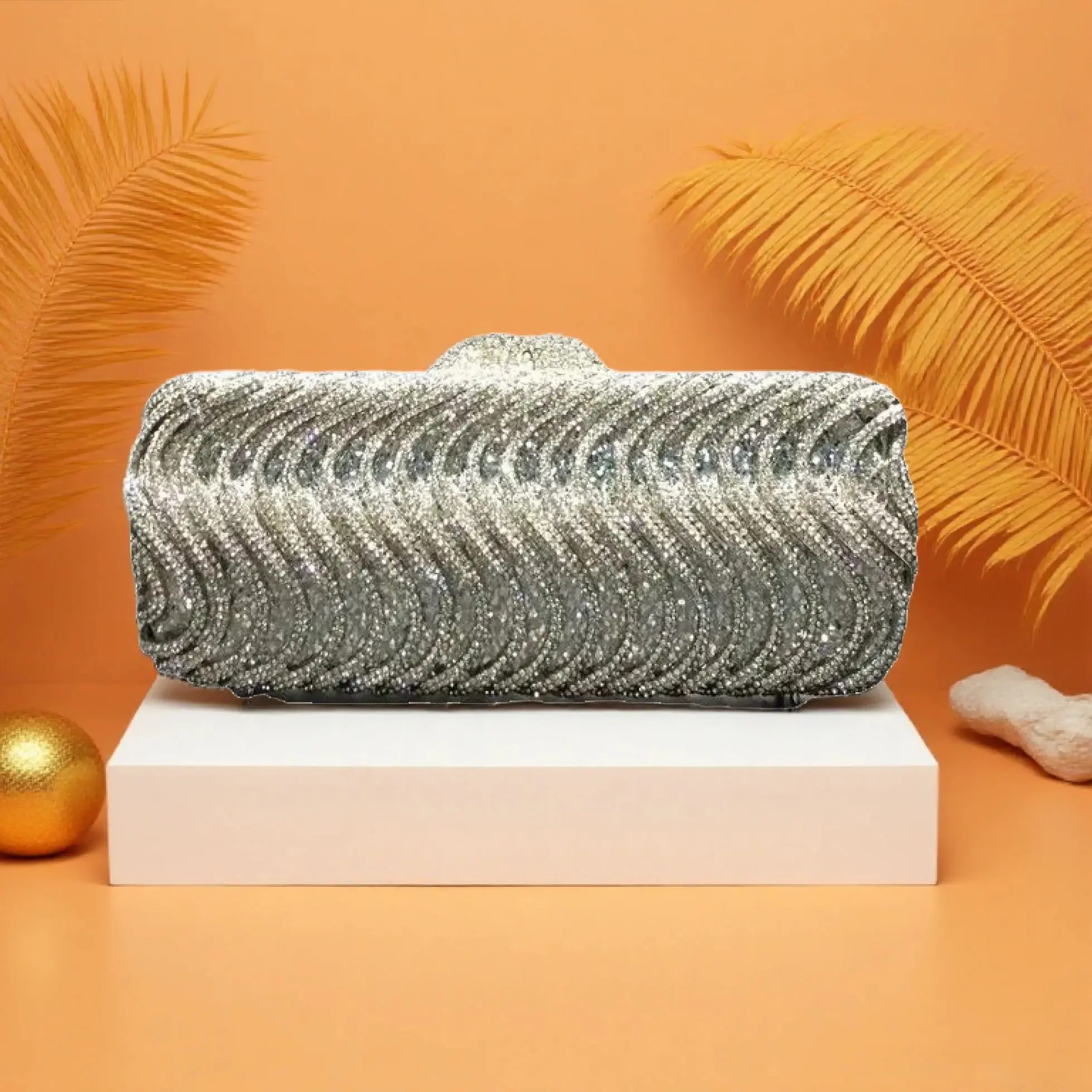 

S Pattern Rhinestone Hollow Metal Crystal Dinner Bag Handmade Diamond Women's Bracelet Bag Designer Luxury Bags bolsa grife luxo