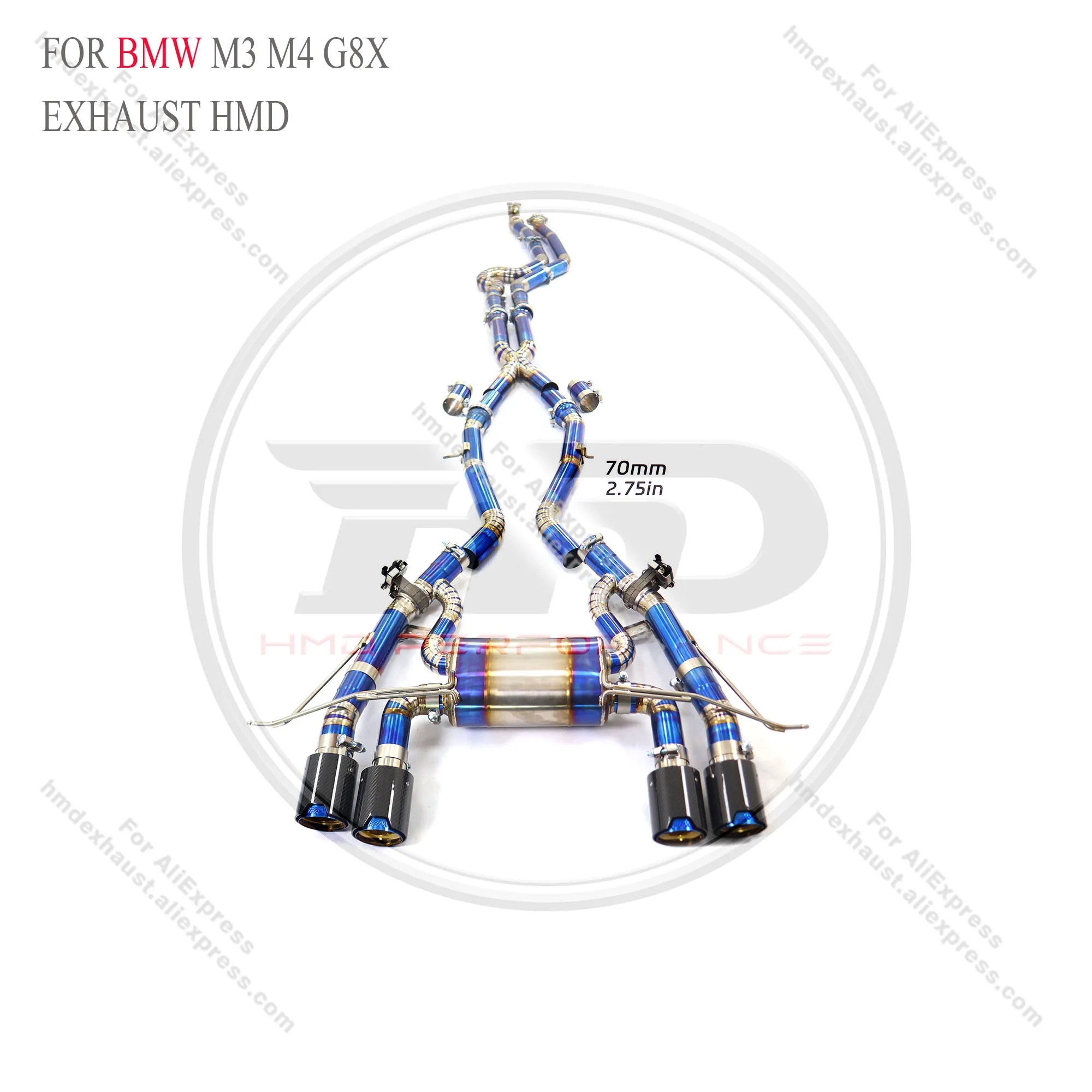 

HMD Certified Titanium Valved Catback Exhaust for BMW M3 M4 G8X | Lightweight Direct Bolt-On | HP Torque Boost Racing Sound ECE