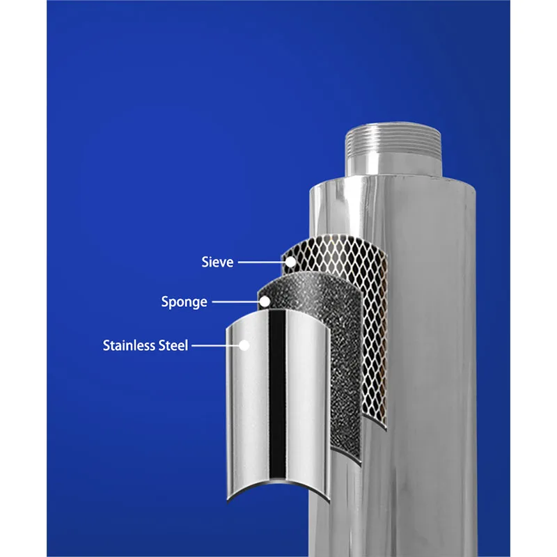 1.25～2.5Inch Stainless Steel Silencer Muffler Used For Air Blower&High Pressure Blower&Vacuum Pump&Vortex Air Pump&vortex blower