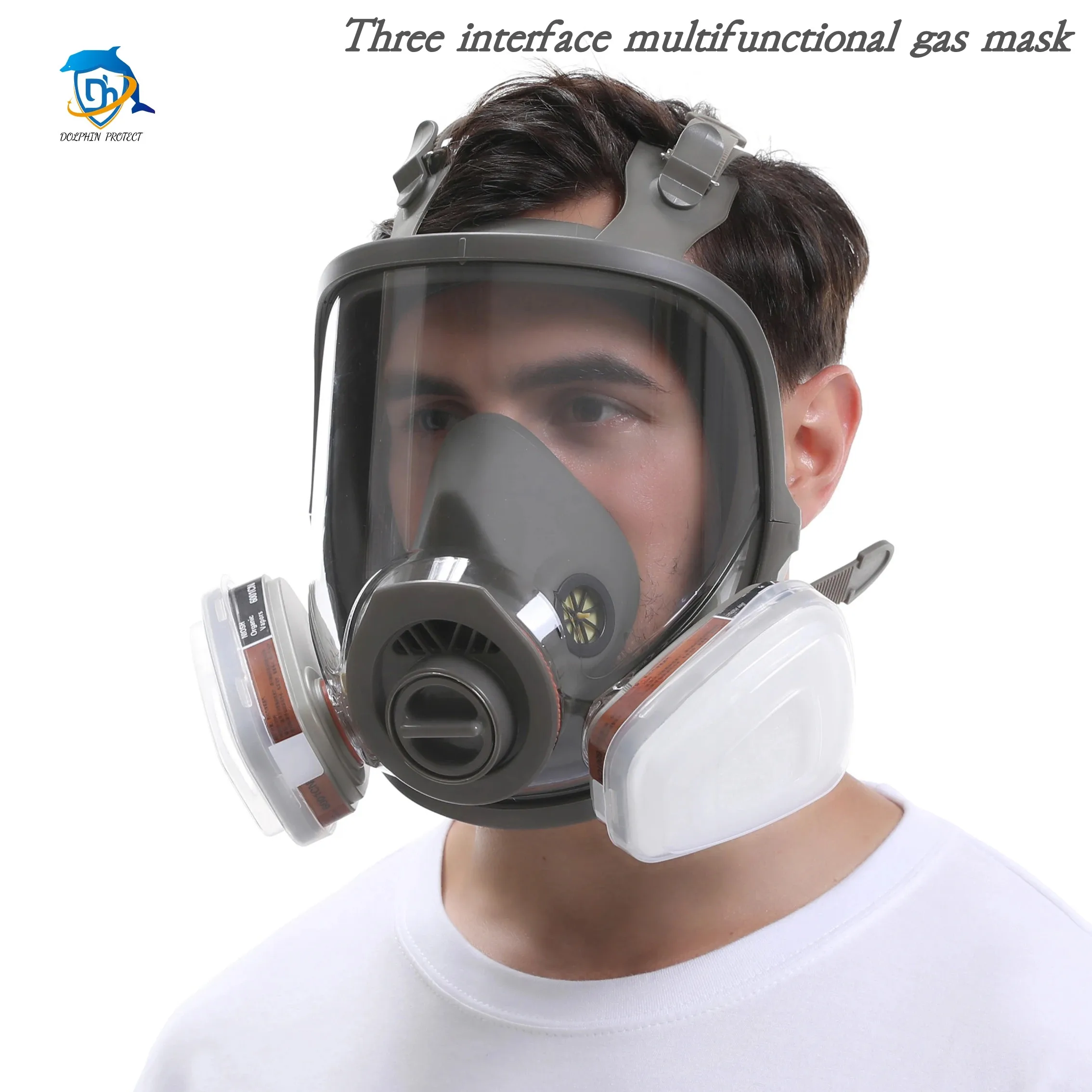 Maschera antigas multiuso a tre porte 6800 spruzzatura industriale filtro sostituibile saldatura a vapore organico vernice spray insetticida