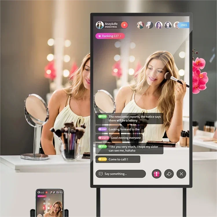 NUOVA telecamera Tiktok HD trasmissione video luce di riempimento teleprompter processore ad alta energia attrezzatura per lo streaming live intelligente